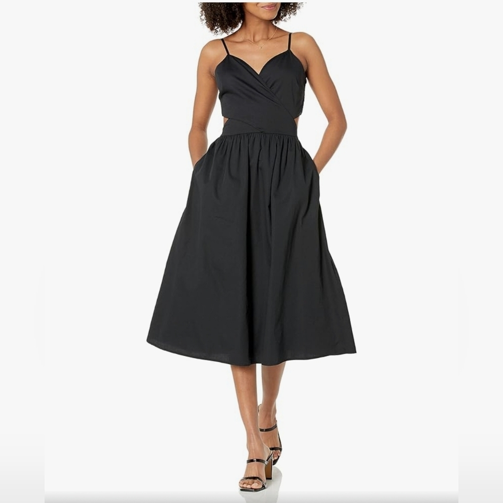 Makenna Elegant Black Midi Dress